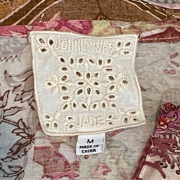 Johnny Was Bertha Top Flowy Bohemian Patchwork Shirt Size Medium - Picture 14 of 16